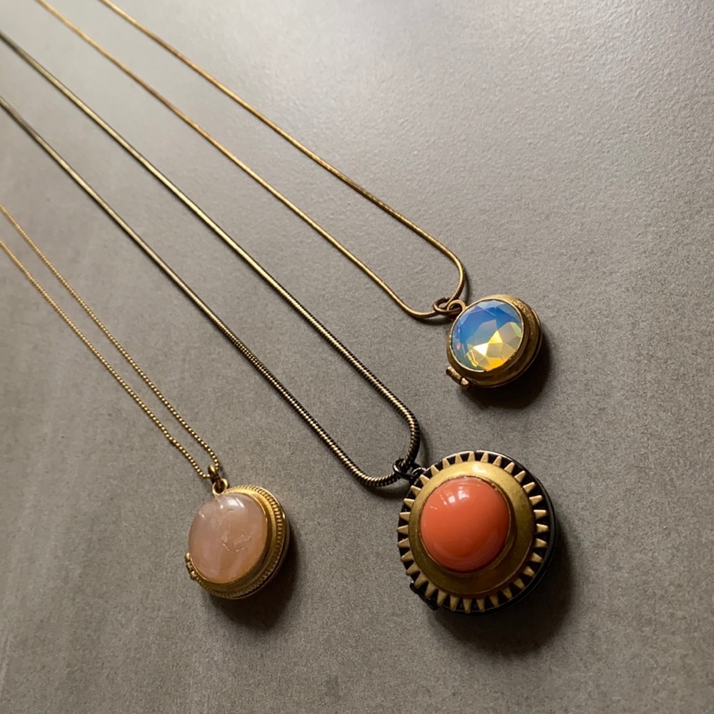Juicy Couture set of 3 layer locket necklaces